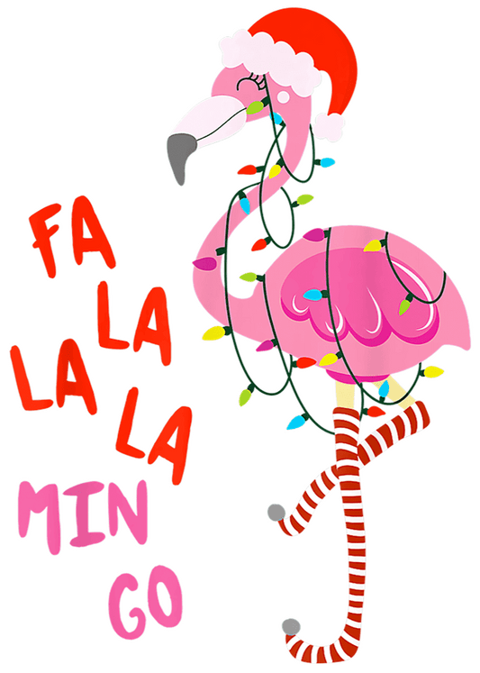 Christmas Flamingo Design - DTF Ready To Press