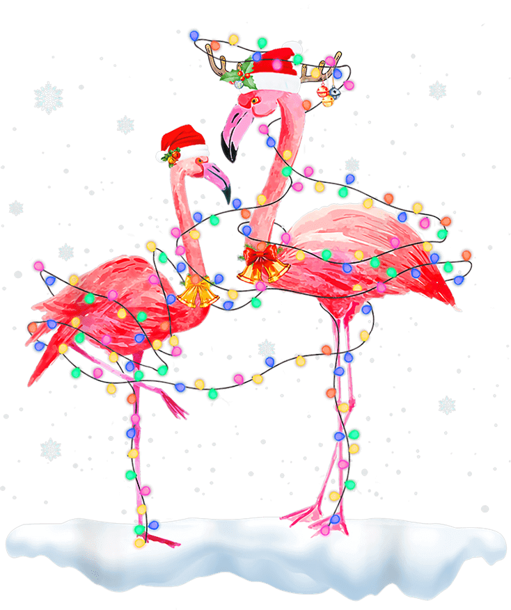 Christmas Flamingo Design - DTF Ready To Press