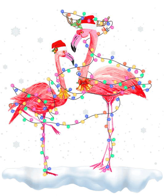 Christmas Flamingo Design - DTF Ready To Press