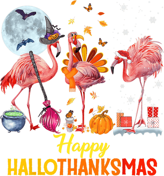 Happy Hallothanksmas Design - DTF Ready To Press