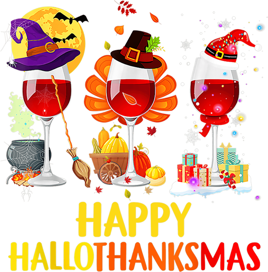 Happy Hallothanksmas Design - DTF Ready To Press