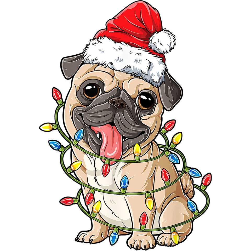 Christmas Dog Design - DTF Ready To Press