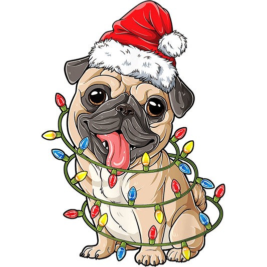 Christmas Dog Design - DTF Ready To Press