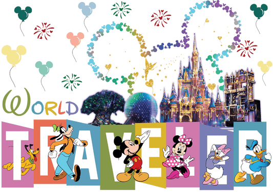 World Disney Traveler Design - DTF Ready To Press