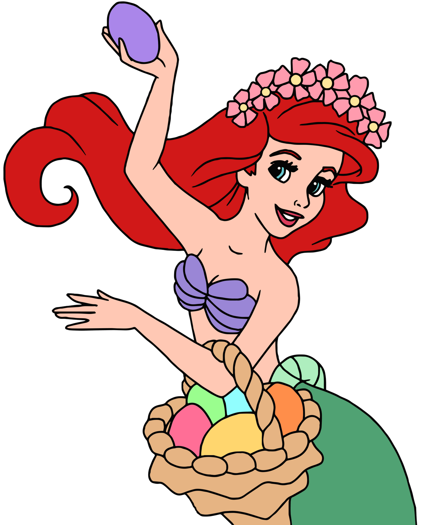 Disney Princess Ariel Easter Design - DTF Ready To Press