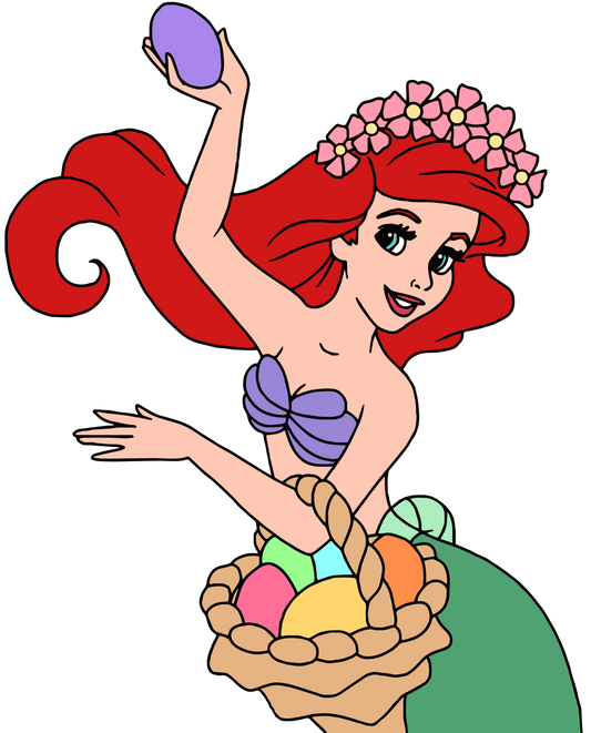 Disney Princess Ariel Easter Design - DTF Ready To Press