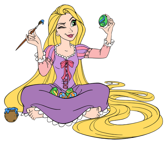 Tangled Rapunzel Easter Design - DTF Ready To Press