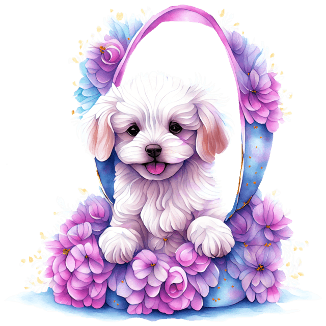 Cute Maltipoo Easter Design - DTF Ready To Press