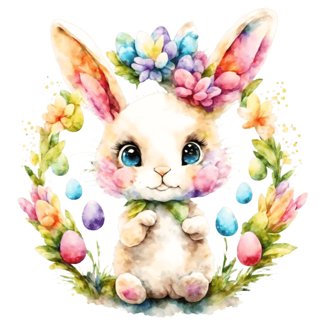 Cute Bunny And Egg Easter Design - DTF Ready To Press