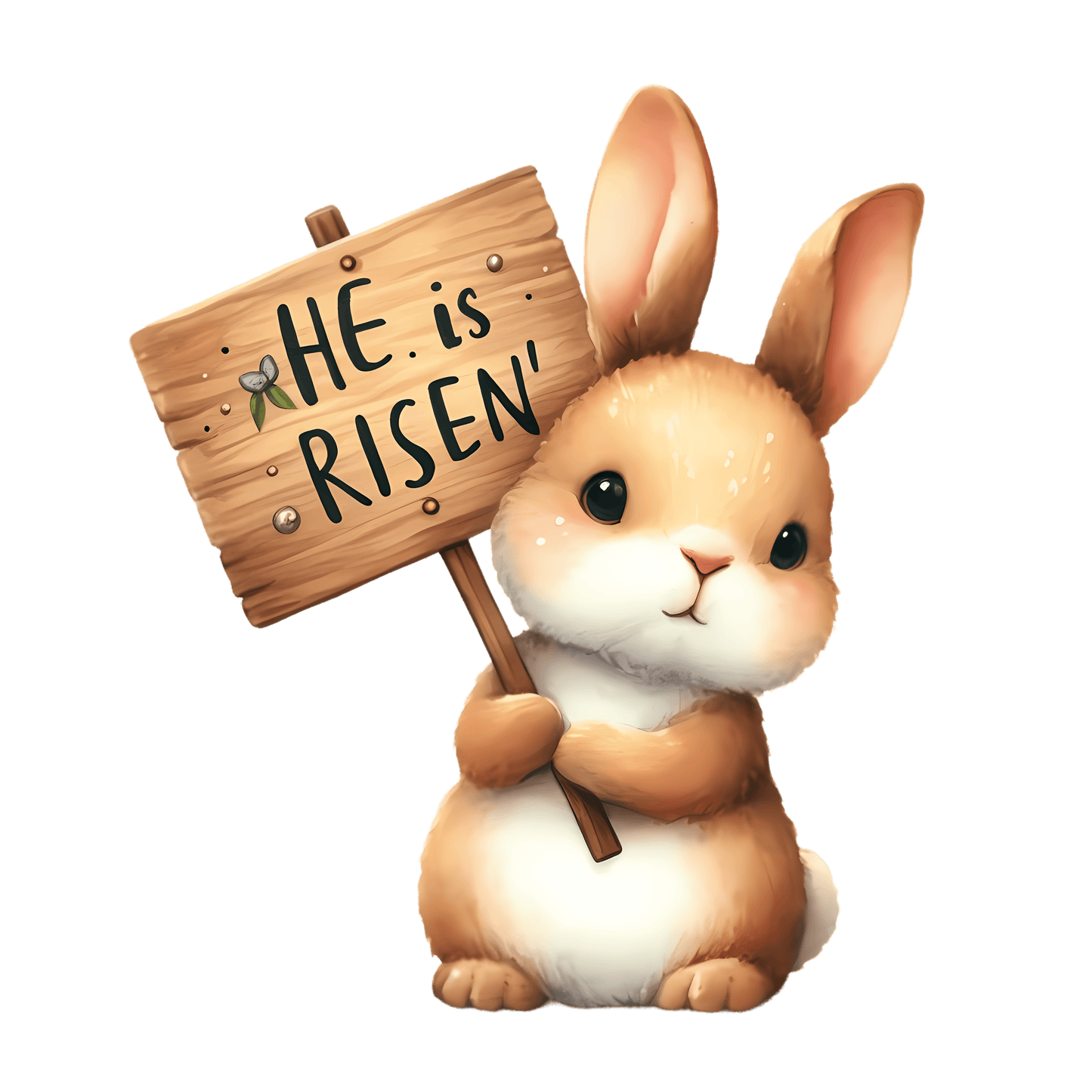 He Is Risen Cute Bunny Easter Design - DTF Ready To Press