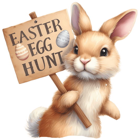 Easter Egg Hunt Cute Bunny Design - DTF Ready To Press