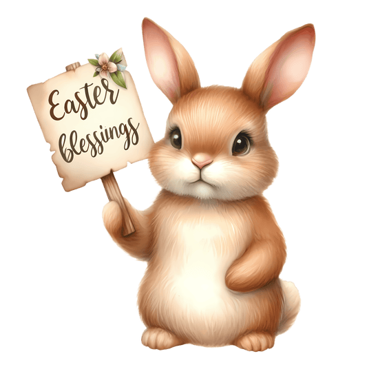 Easter Blessings Cute Rabbit Design - DTF Ready To Press
