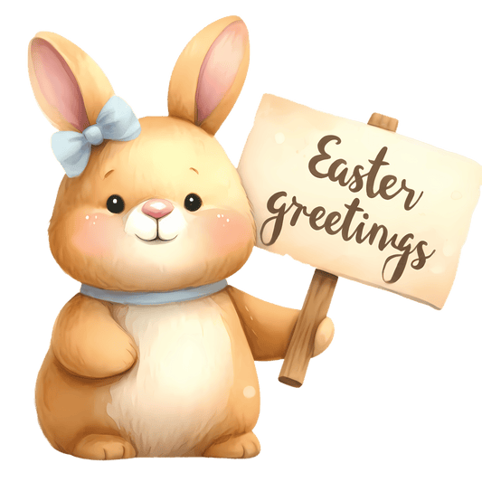 Easter Greetings Bunny Party Design - DTF Ready To Press