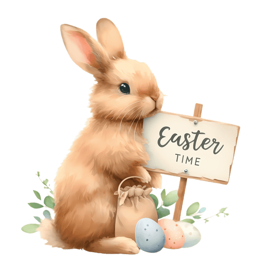 Easter Time Cute Bunny Design - DTF Ready To Press