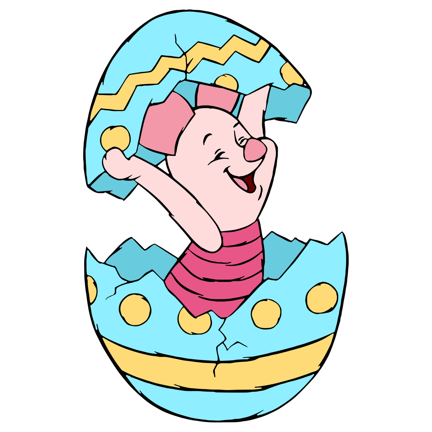 Winnie The Pooh Piglet Easter Design - DTF Ready To Press