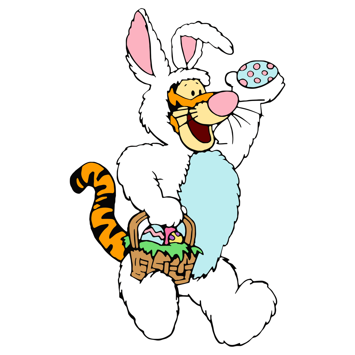 Winnie The Pooh Tigger Egg Hunting Easter Design - DTF Ready To Press