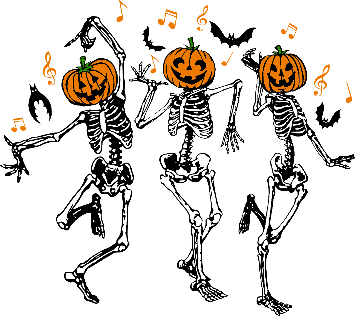 Halloween Dancing Skeleton Design - DTF Ready To Press