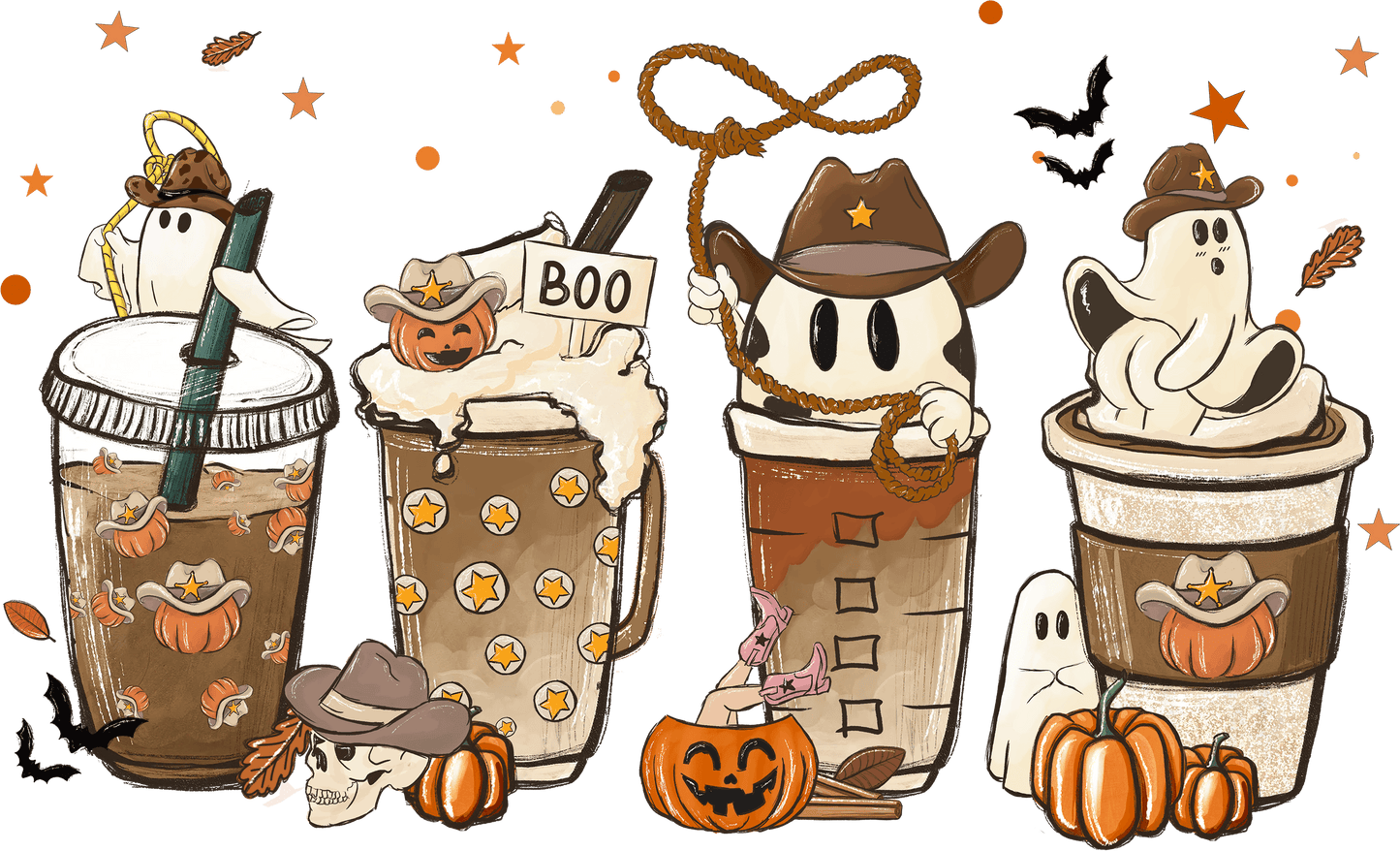 Halloween Coffee Design - DTF Ready To Press