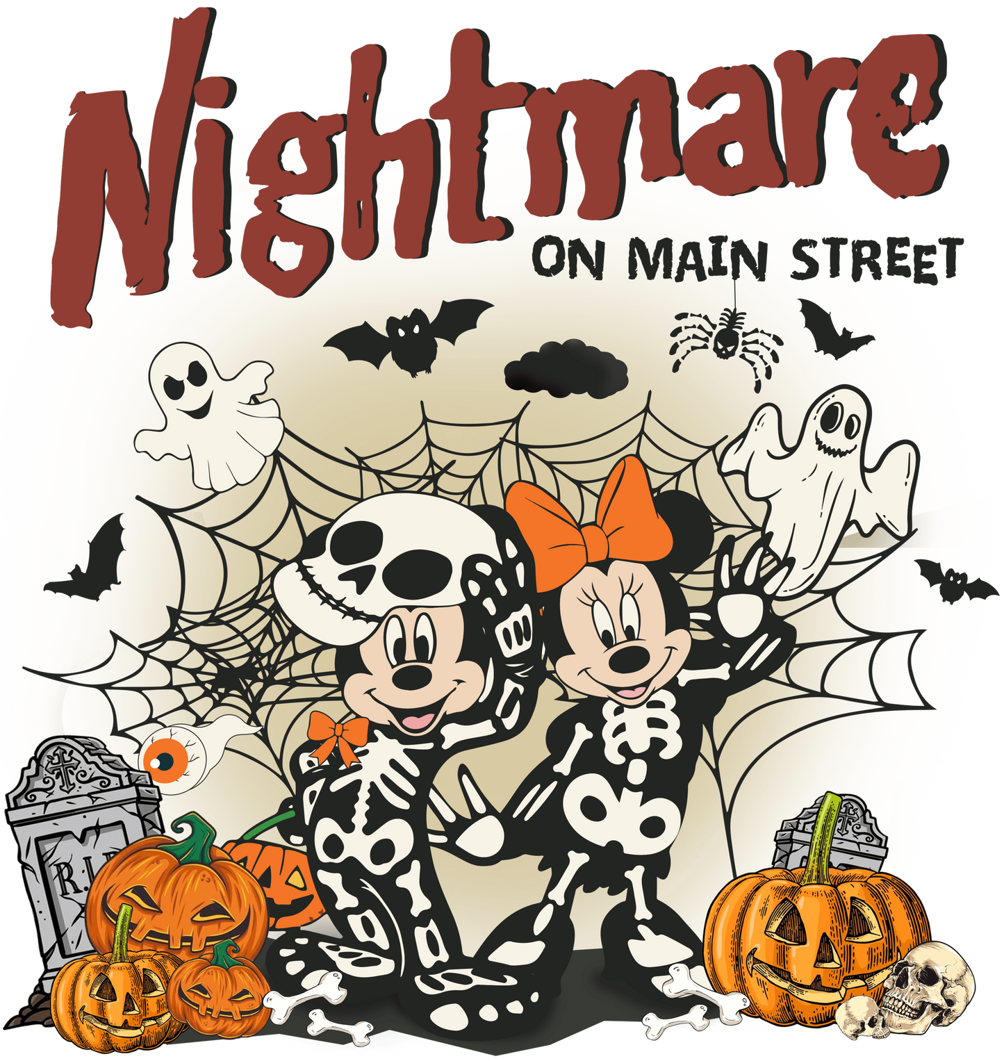 Nightmare Mickey Mouse Halloween Design - DTF Ready To Press