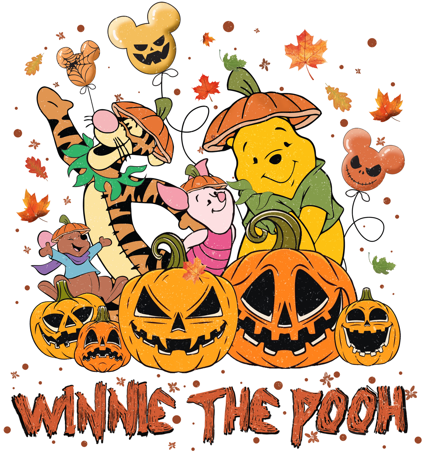 Winnie The Pooh Halloween Design - DTF Ready To Press