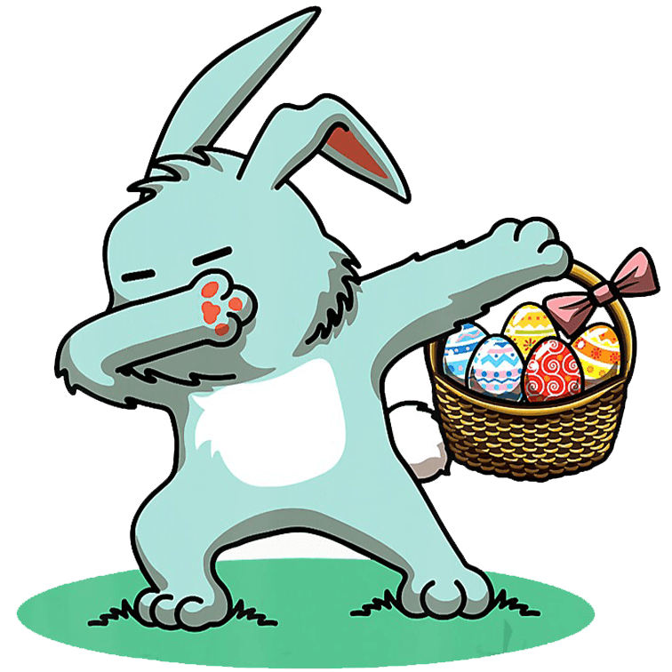 Dabbing Rabbit Easter Design - DTF Ready To Press
