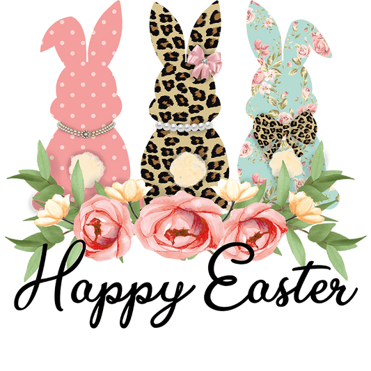 Happy Easter Bunny Design - DTF Ready To Press