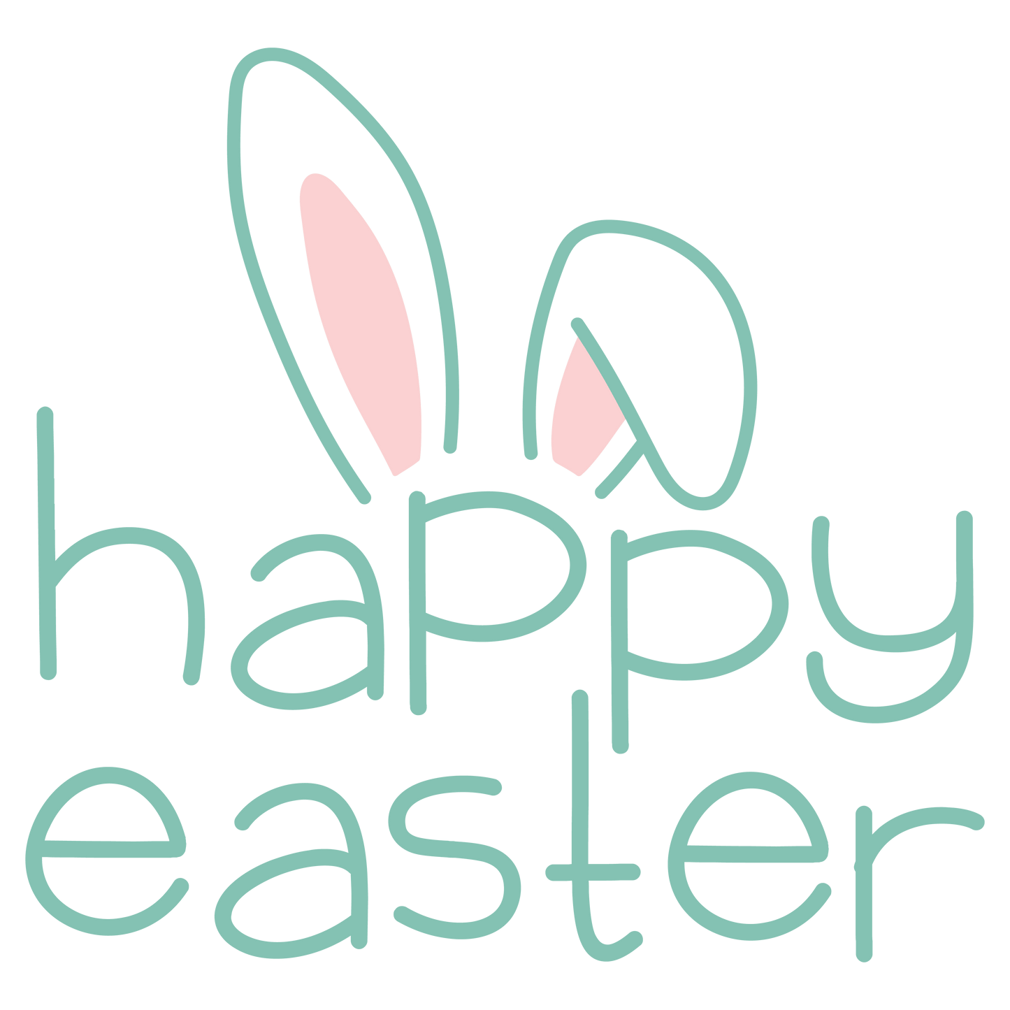 Bunny Happy Easter Design - DTF Ready To Press