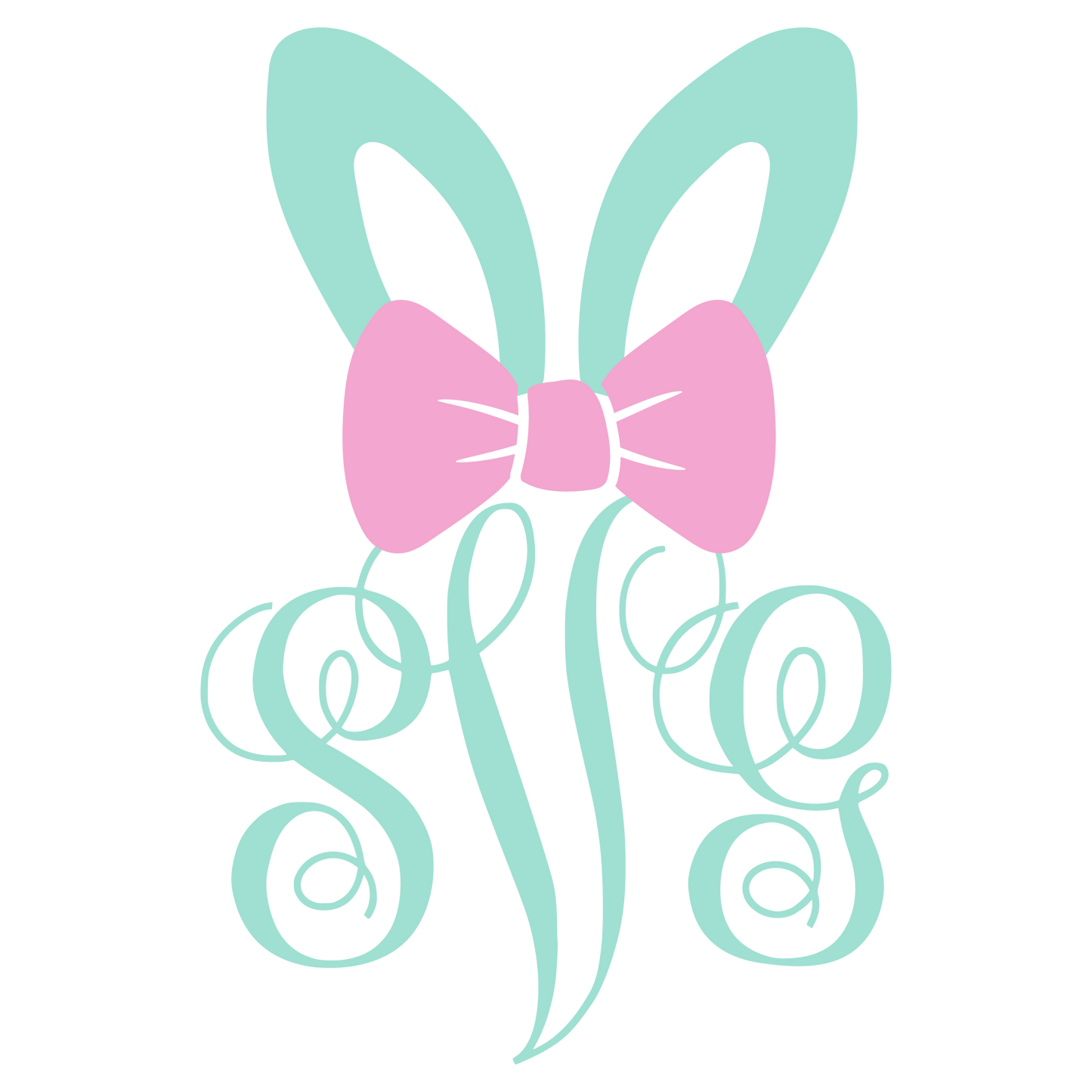 Bunny Ribbon Easter Design - DTF Ready To Press