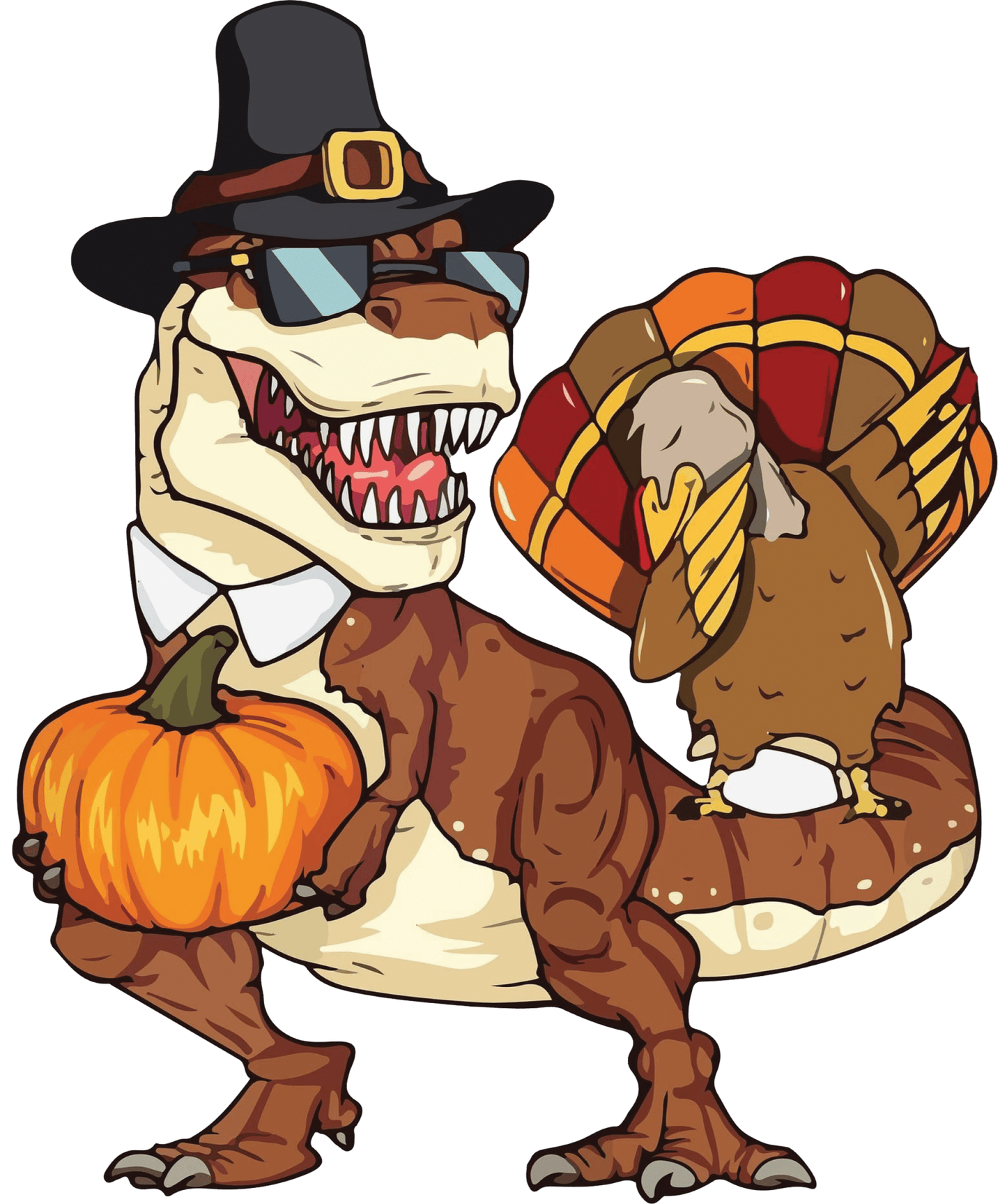 Thanksgiving T-rex Design - DTF Ready To Press