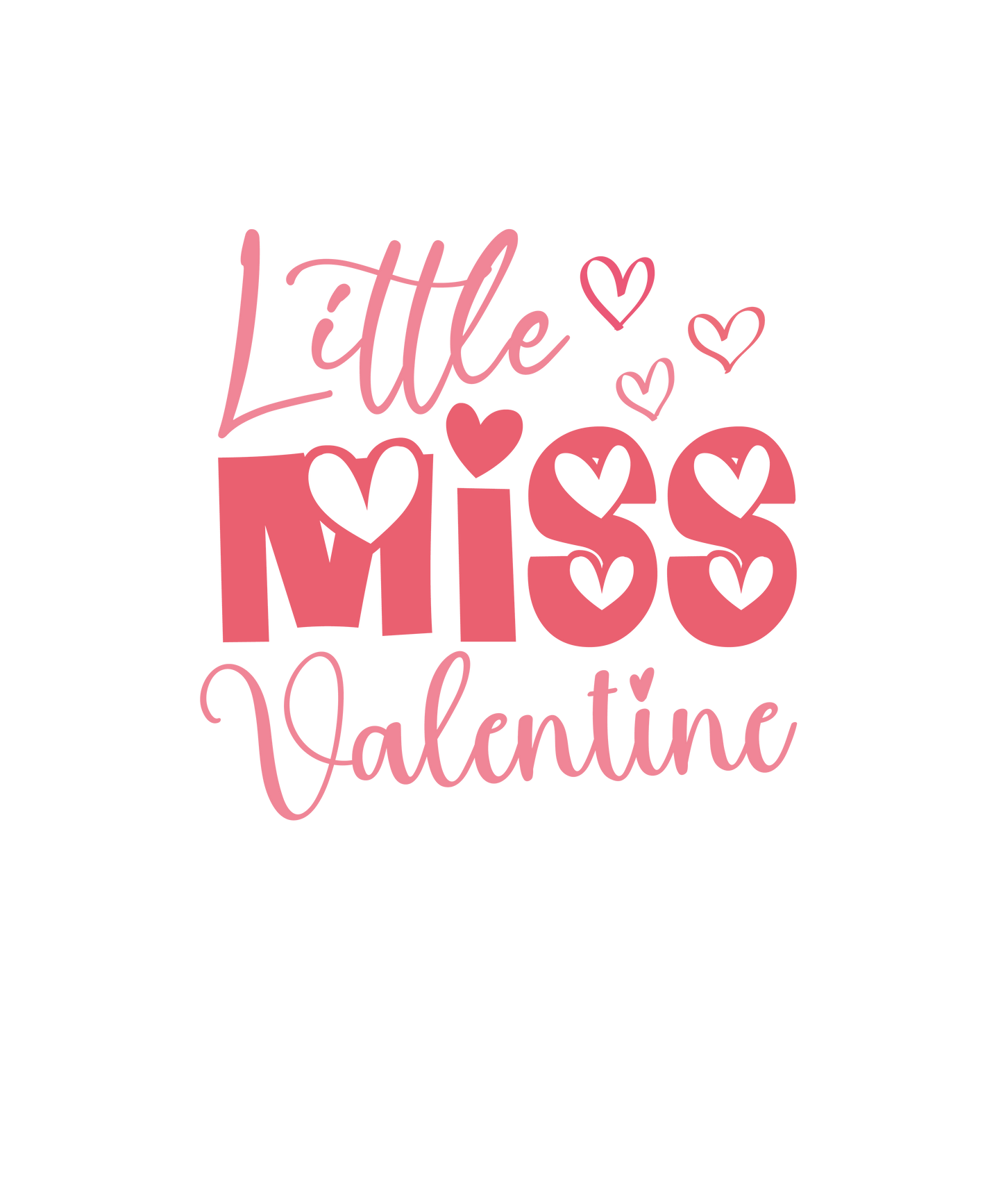 Little Miss Valentine's Day Design - DTF Ready To Press