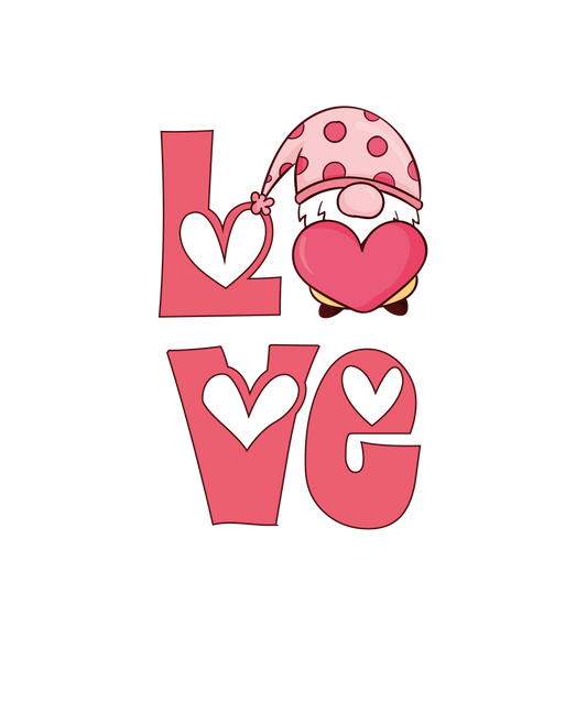 Gnome Love Valentine's Day Design - DTF Ready To Press