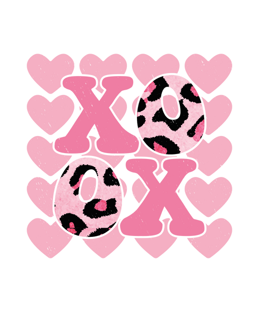 Xoxo Pink Leopard Valentine's Day Design - DTF Ready To Press