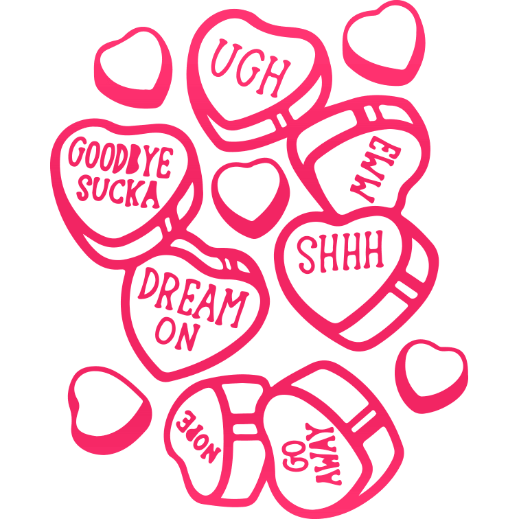 Valentine's Day Love Candy Design - DTF Ready To Press