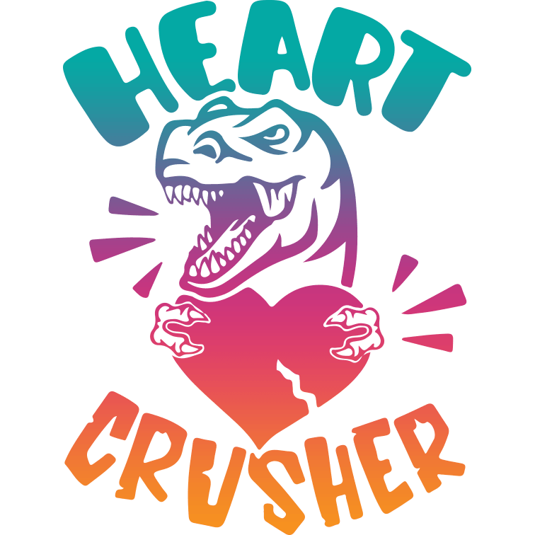 Heart Crusher Valentine's Day Design - DTF Ready To Press