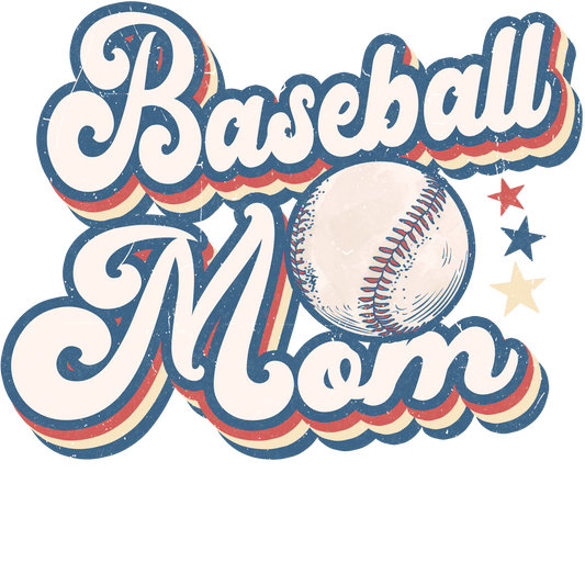 Retro Baseball Mom Design - DTF Ready To Press