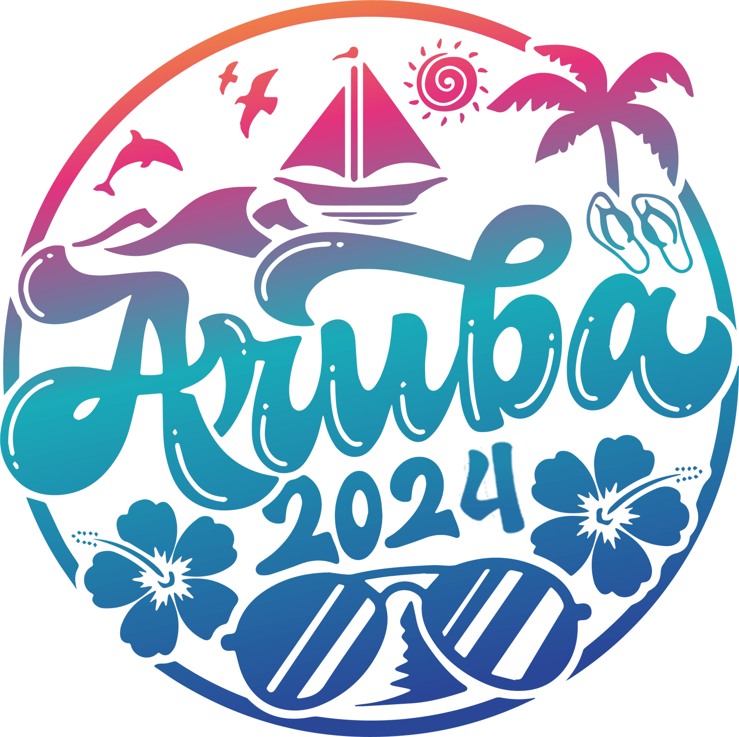 Summer Aruba 2024 Matching Design - DTF Ready To Press