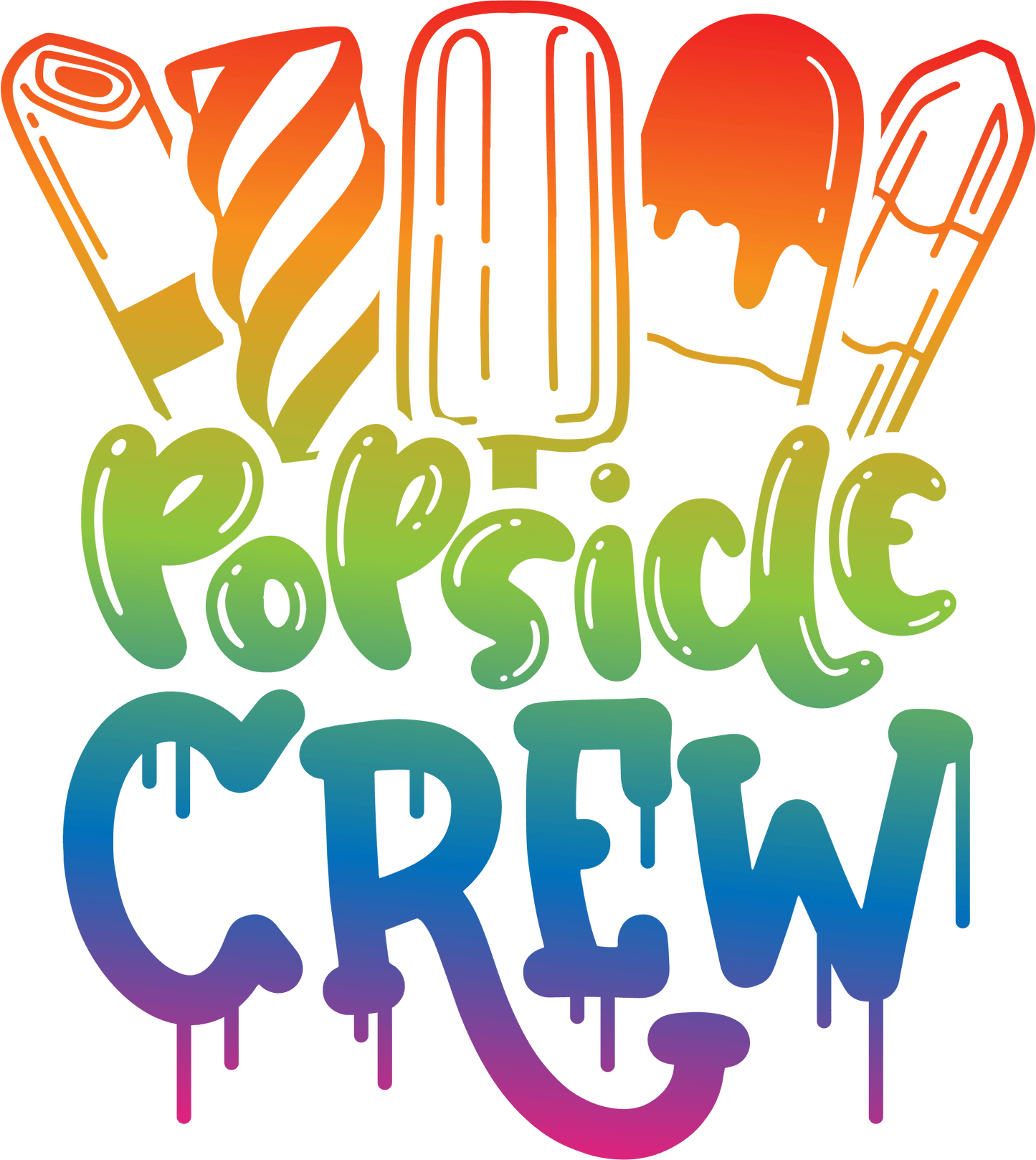 Cute Popsicle Summer Crew Design - DTF Ready To Press