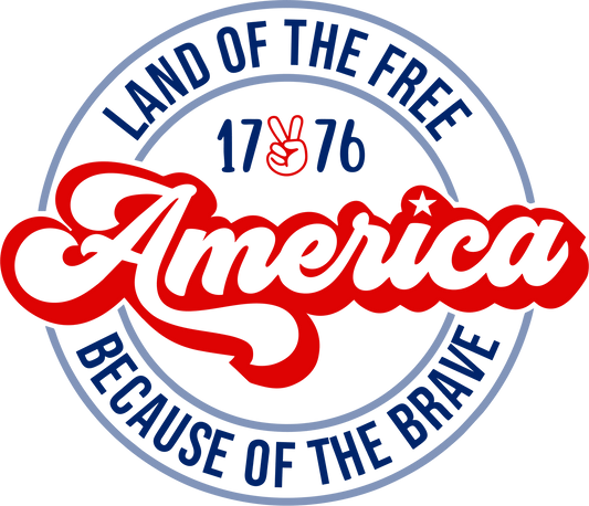 Land Of The Free America Design - DTF Ready To Press