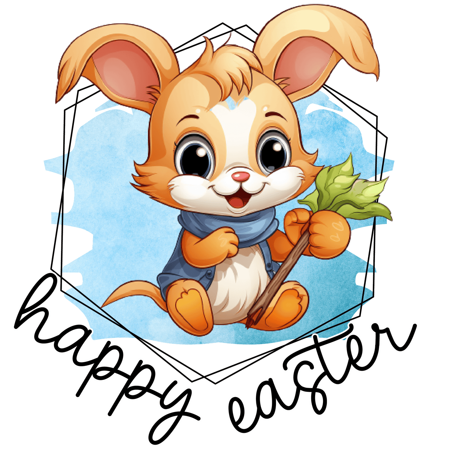 Happy Easter Cute Bunny Design - DTF Ready To Press