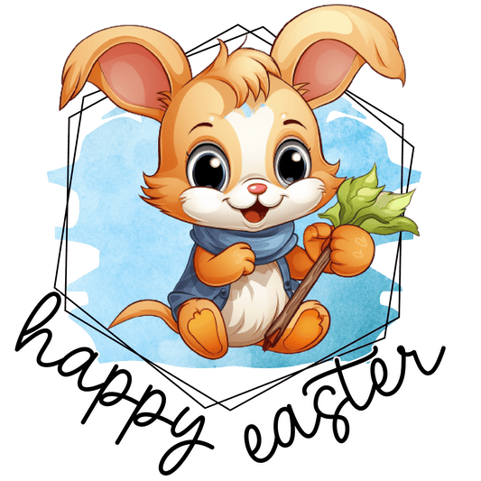 Happy Easter Cute Bunny Design - DTF Ready To Press