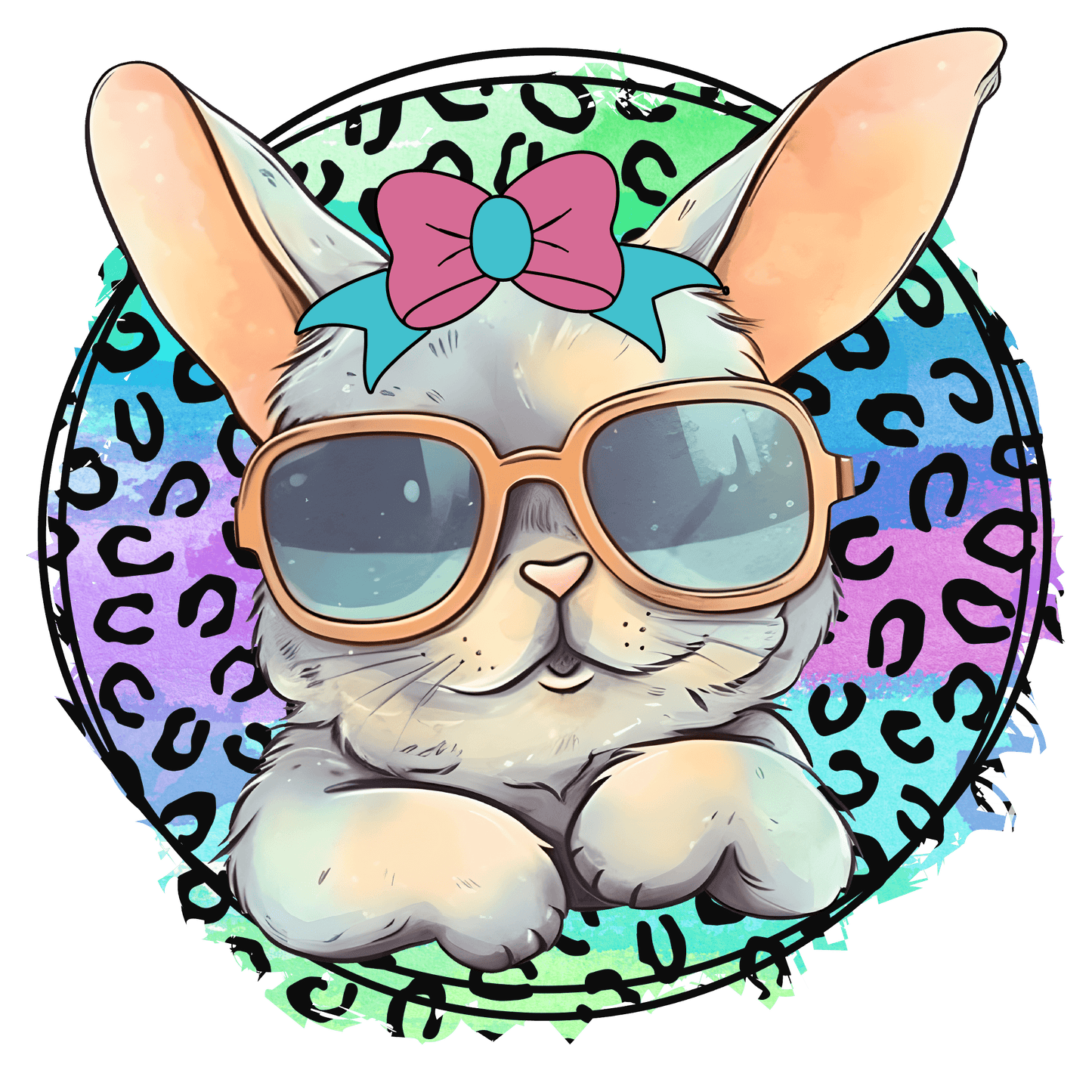 Easter Cool Bunny Design - DTF Ready To Press