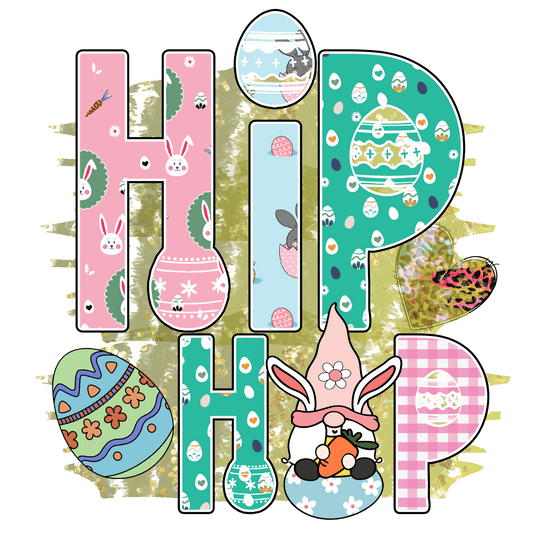 Hip Hop Easter Gnome Party Design - DTF Ready To Press