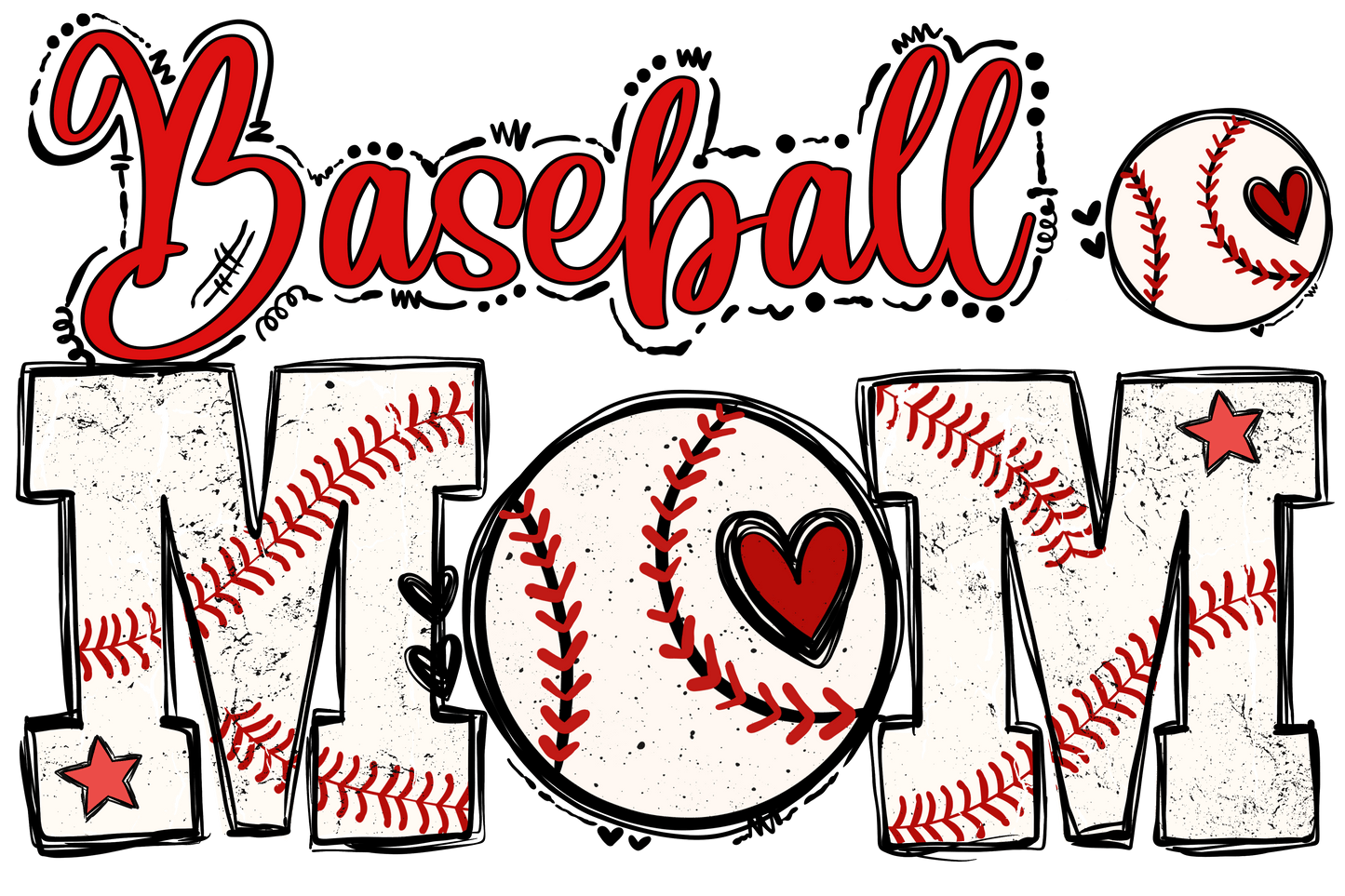 Cool Baseball Mom Design - DTF Ready To Press