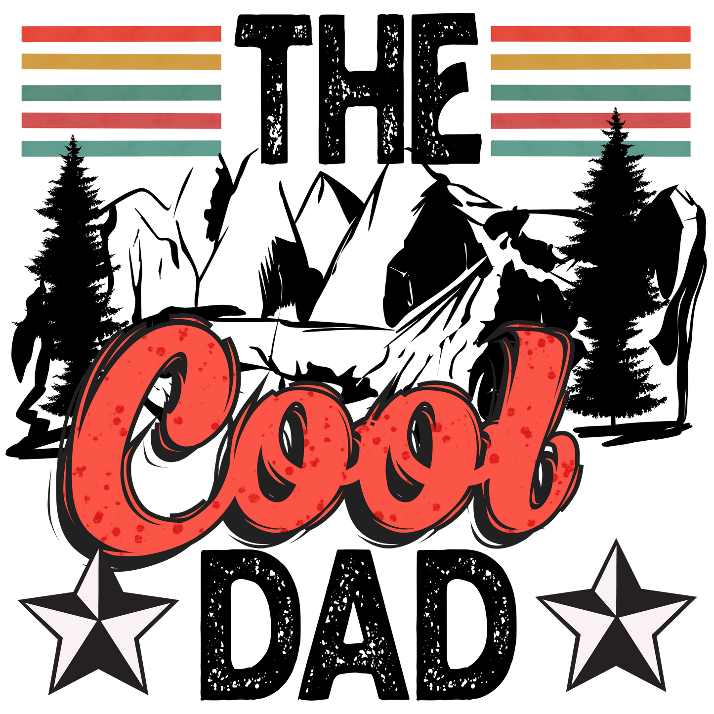 Retro The Cool Dad Design - DTF Ready To Press