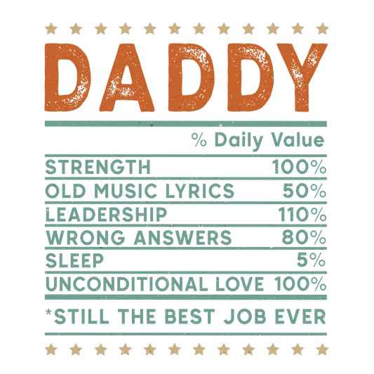 Daddy Daily Value Design - DTF Ready To Press