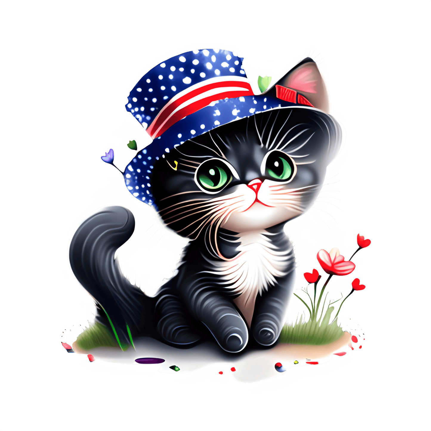 4th Of July Cat Design - DTF Ready To Press