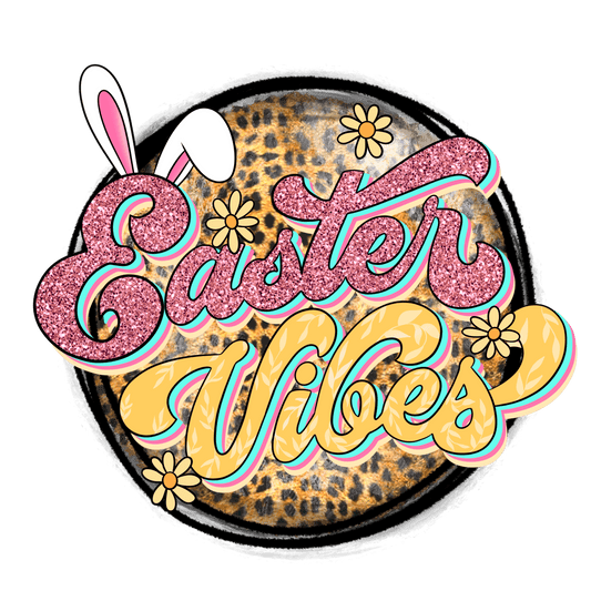 Easter Vibes Leopard Design - DTF Ready To Press