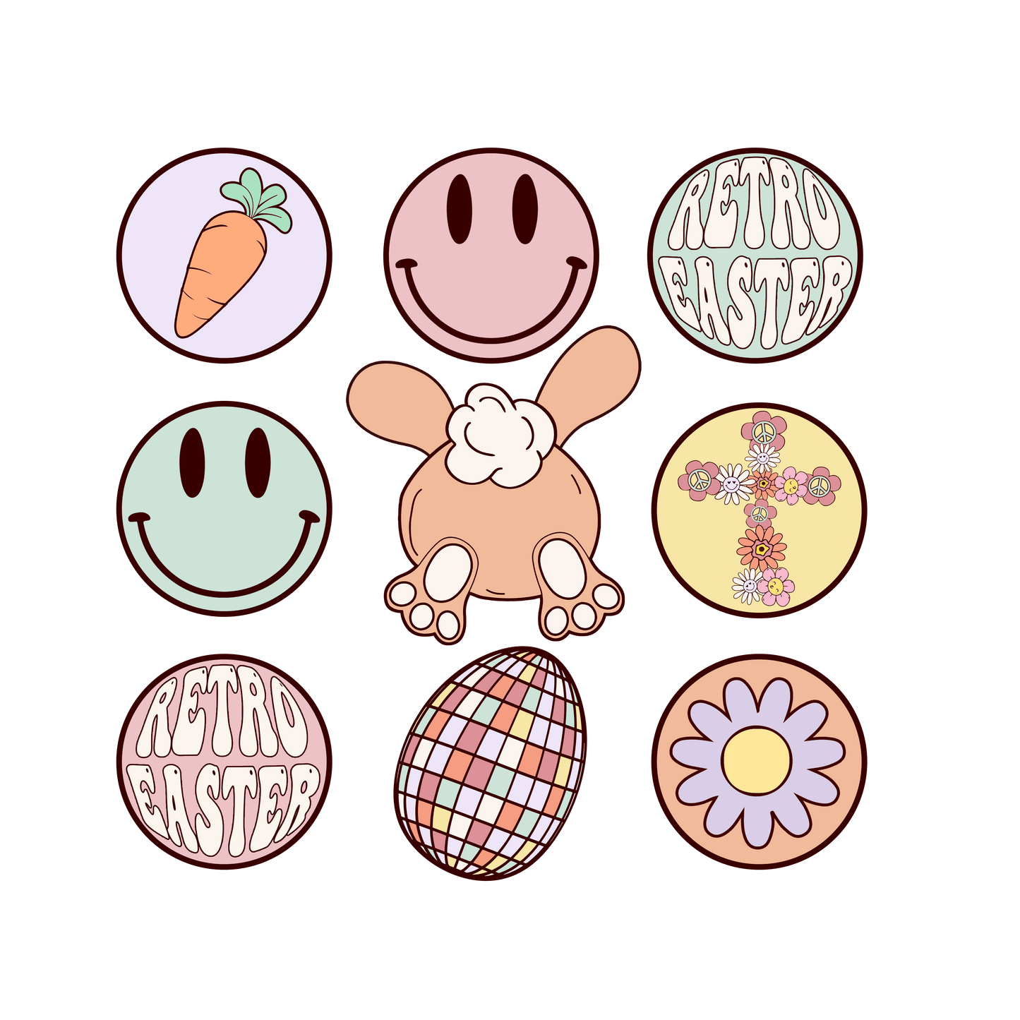 Retro Easter Party Design - DTF Ready To Press