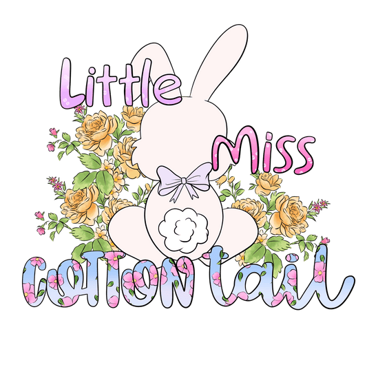 Little Miss Cotton Tail Easter Design - DTF Ready To Press