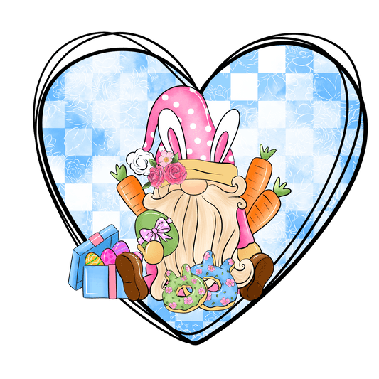 Easter Gnome Heart Design - DTF Ready To Press